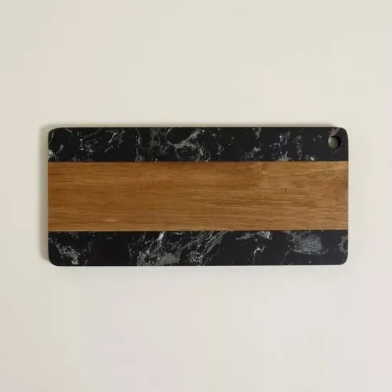 Tabla de cortar de madera de acacia con mármol para cocina