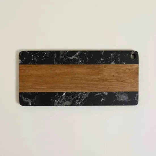 Tabla de cortar de madera de acacia con mármol para cocina