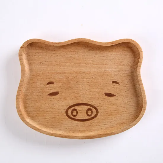 Platos de aperitivos de madera de haya con forma de hoja de estilo japonés para el hogar