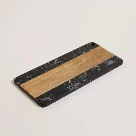Tabla de servir de madera de acacia y mármol para alimentos