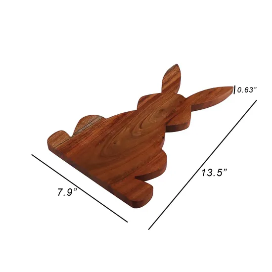 Tabla de cortar linda del tablero del queso de madera del Acacia de la forma del conejito para el regalo