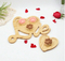 Sistema de bambú en forma de corazón al por mayor de la placa de postre de la bandeja de la porción para el hogar