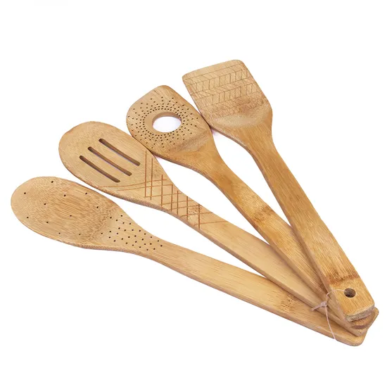 Personalice la espátula y las cucharas de bambú grabadas para cocinar