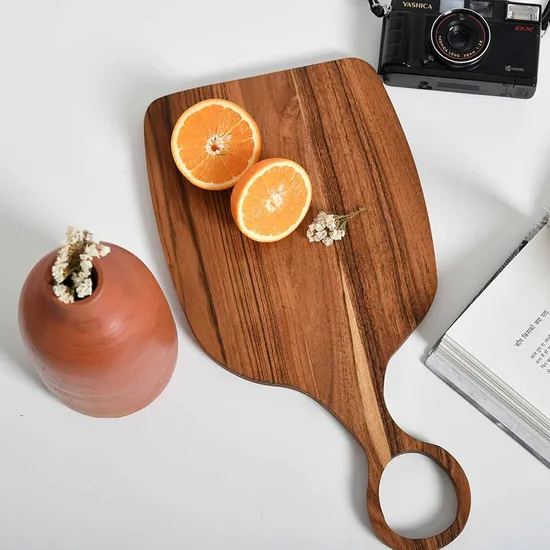Tablero de servicio decorativo de madera de Acacia de forma irregular para amantes