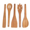 Juego de 5 utensilios de cocina de bambú de alta calidad.