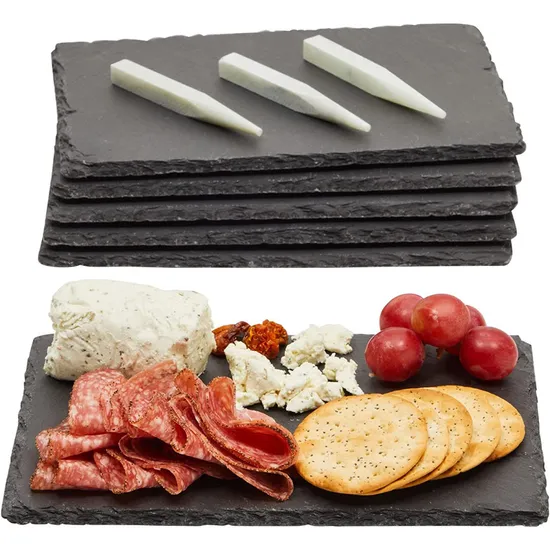Tabla de cortar queso de pizarra rectangular para restaurante