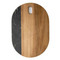 Tabla de cortar de madera de acacia y mármol negro con forma ovalada