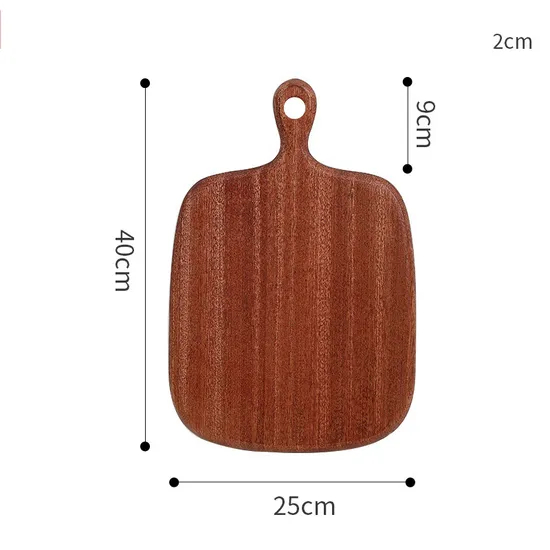 Juego de 3 tablas para servir de madera de ébano con forma de paleta y mango
