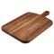 Tabla de cortar de madera grande con logotipo grabado personalizado y cuerda de cuero