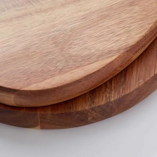 Tablero de servicio de comida de frutas de madera de acacia en forma de corazón