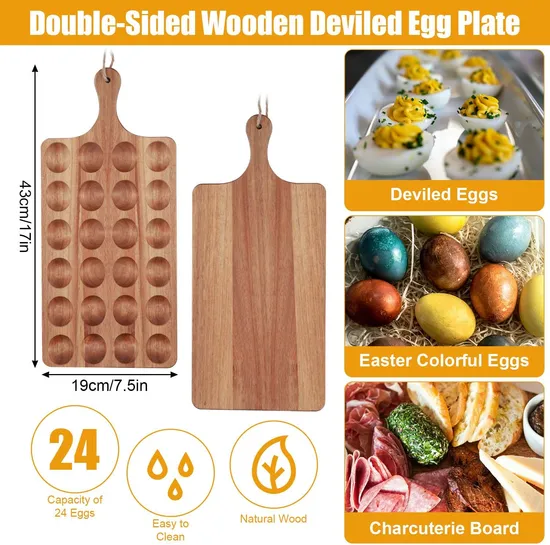 Plato de huevo relleno rectangular grueso, bandeja de exhibición de huevos para 24 huevos frescos