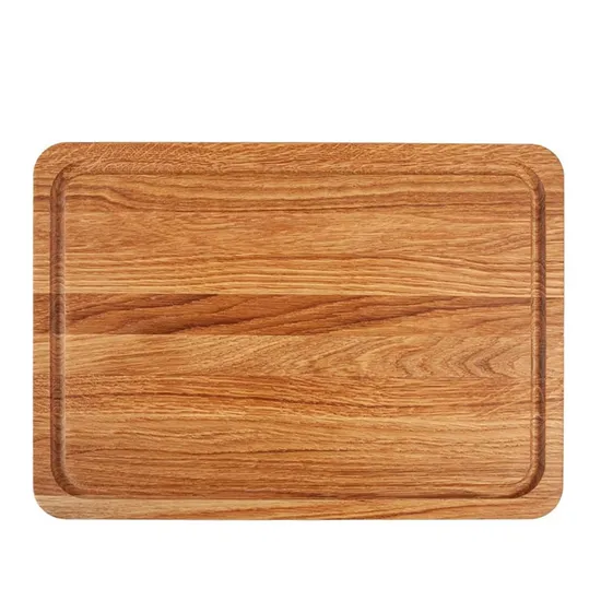 Tabla de cortar de madera de roble rectangular orgánica para cocina