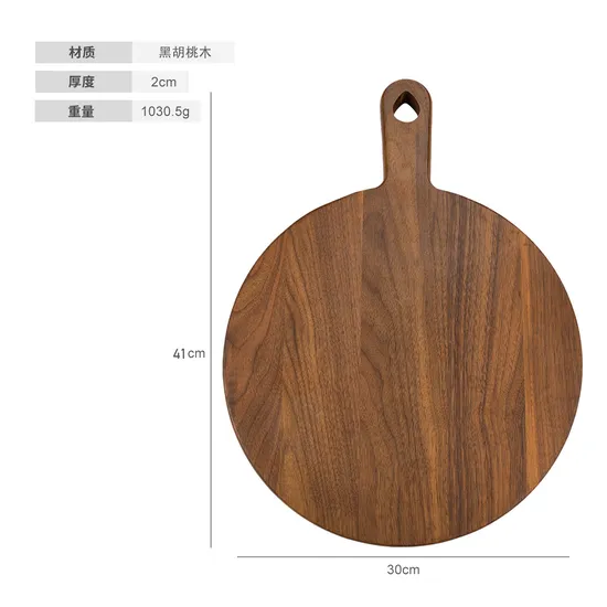 Tabla de cortar de madera redonda de nogal, tabla de cocina para cortar carne, frutas y verduras