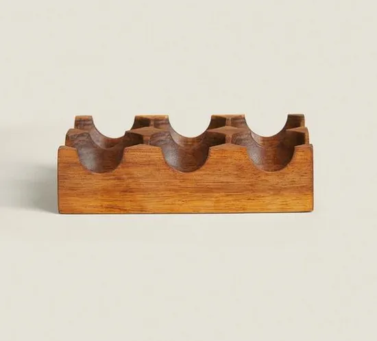 Estante de almacenamiento de huevos de madera espesa, soporte para 6 huevos frescos