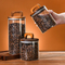 Envases de comida de vidrio funcionales, botellas de almacenamiento de granos de café con tapa de madera de Acacia