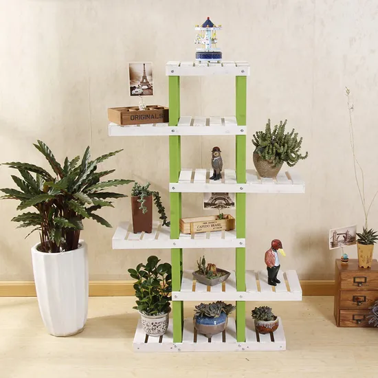 arriba - Abajo e izquierda - Mesa de seis capas apilada a la derecha - Mini estante superior para flores para plantas suculentas