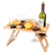 Mesa de picnic de vino portátil para exteriores, bandeja de aperitivos de playa de bambú, para acampar