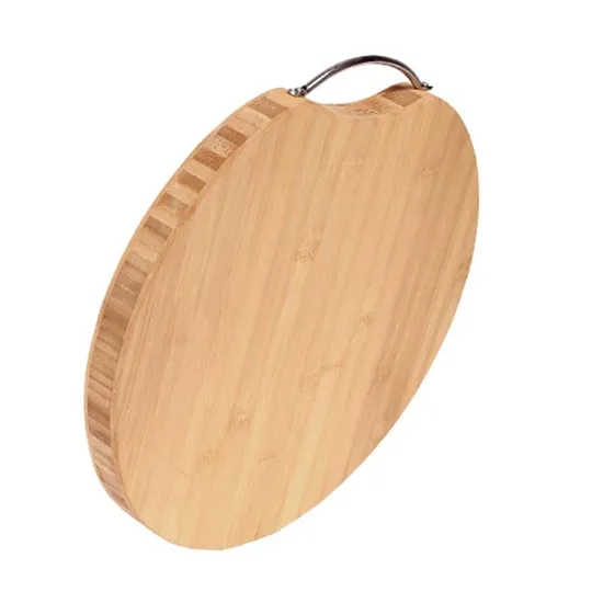 Tabla de cortar de bambú redonda gruesa de 3 cm, tabla de cortar de carnicero