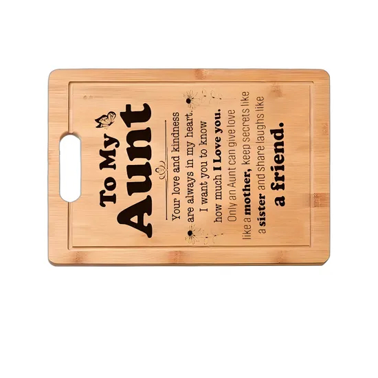 Tabla de cortar de bambú de marca personalizada natural de primera calidad con acabado al aceite