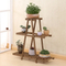 Estante de flores de madera multifunción de 3 capas, soporte para plantas, estante de flores para exhibición interior y exterior