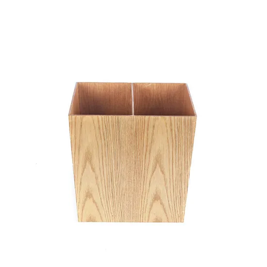 Bote de basura doble de madera de fresno para cocina/oficina/sala de estar