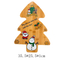 Tablero de bambú de encargo del queso del tablero de la porción de la tabla de cortar de la forma del árbol de navidad