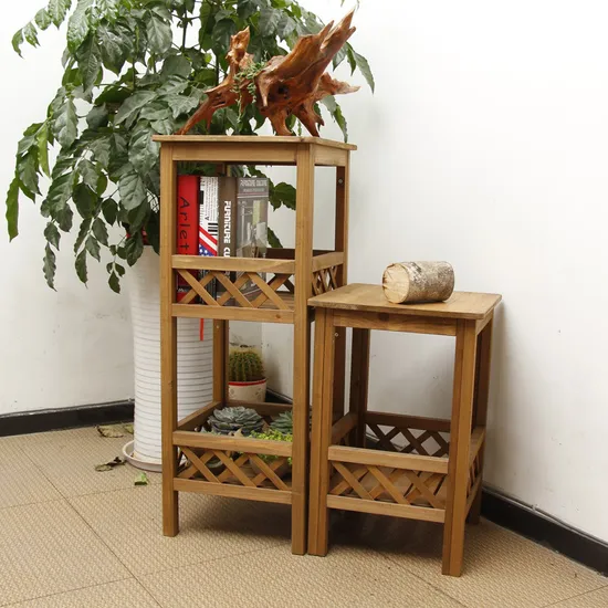 Soporte de almacenamiento multicapa para jardín, estante de exhibición, soporte de madera para plantas para balcón, pasillo y jardín