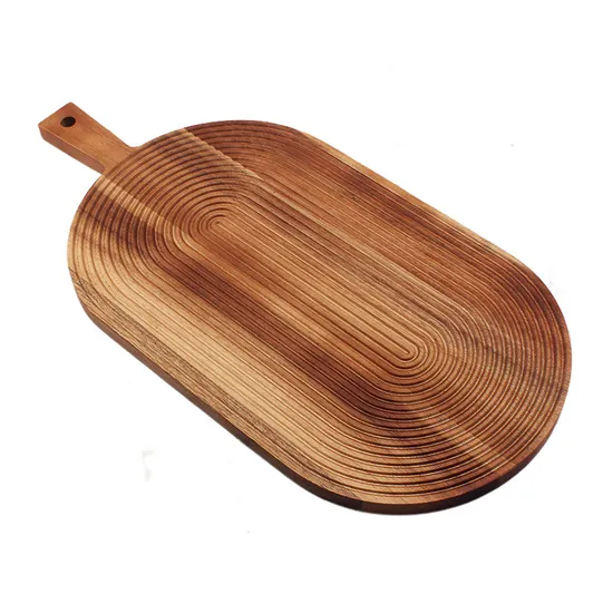 Tabla de cortar de paleta de madera de acacia premium con mango