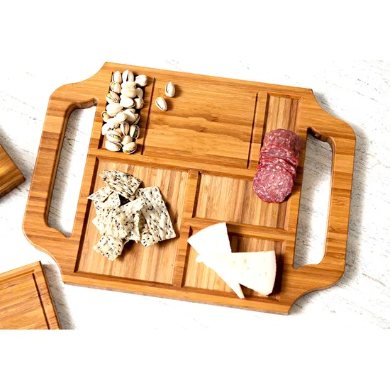 Tabla de bambú del queso de la bandeja de la porción del queso de la cocina clásica para la carne/el bocado