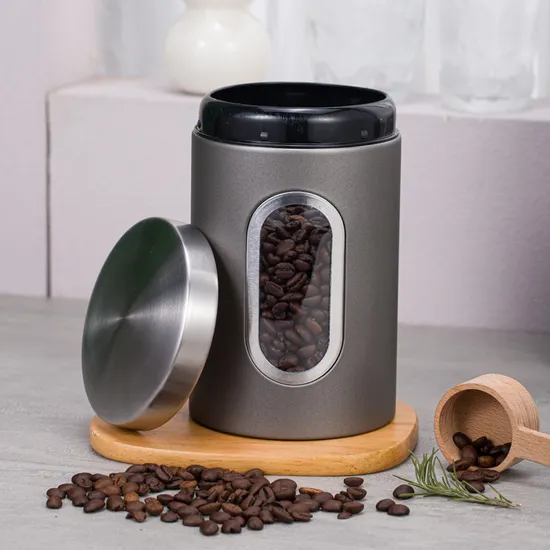 Caja de almacenamiento de alimentos de acero inoxidable, juego de tarros de almacenamiento de té, botellas y bote con tapas