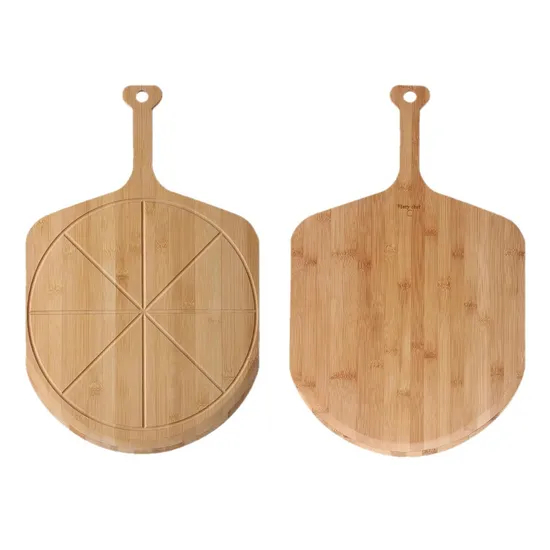 Tabla de cortar de bambú ligera de la pizza de la bandeja de la pizza de la cáscara de la pizza de la pulgada elegante elegante 21X14