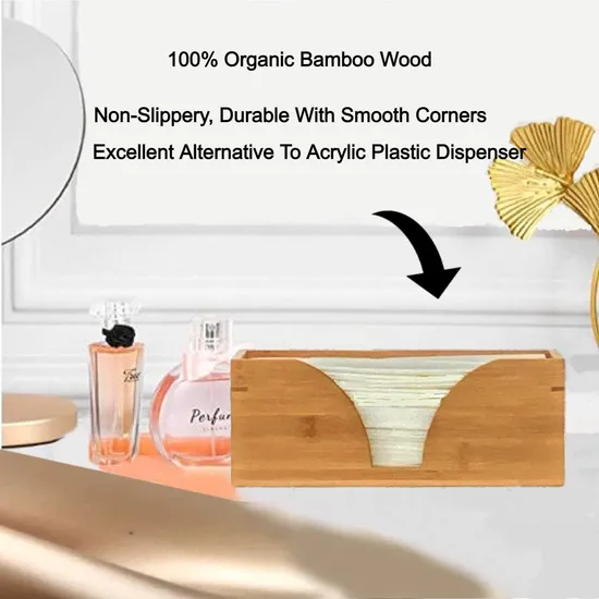 Dispensador/soporte de toallas de papel plegadas de bambú múltiples para encimera