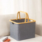 Cesta de almacenamiento de tela de bambú impermeable portátil de gran capacidad para cesta de lavandería y caja de artículos diversos de escritorio.