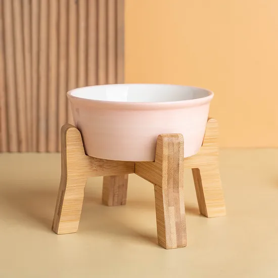 Cuenco de cerámica para perros y gatos con protección para el cuello para alimentar agua y comida