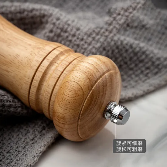 Molinillo de pimienta Manual versátil de madera de caucho y acrílico de 6 pulgadas, botella de molienda para condimentos