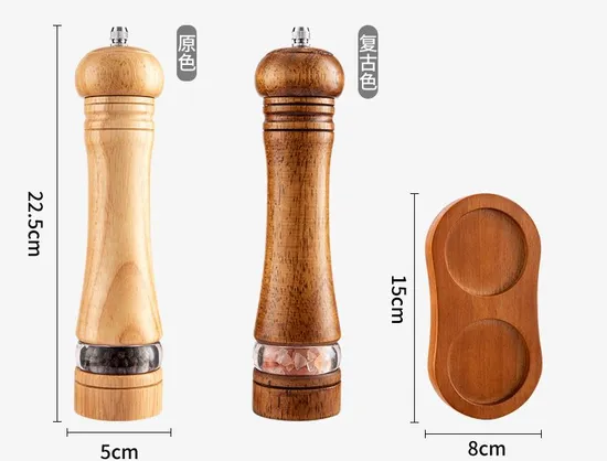 Molinillo manual de madera versátil para cocina, perfecto para pimienta negra, sal marina y pimienta en polvo