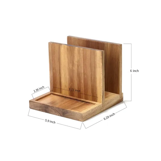 Soporte natural para servilletas con organizador de almuerzo para restaurante con carrito de sal y pimienta