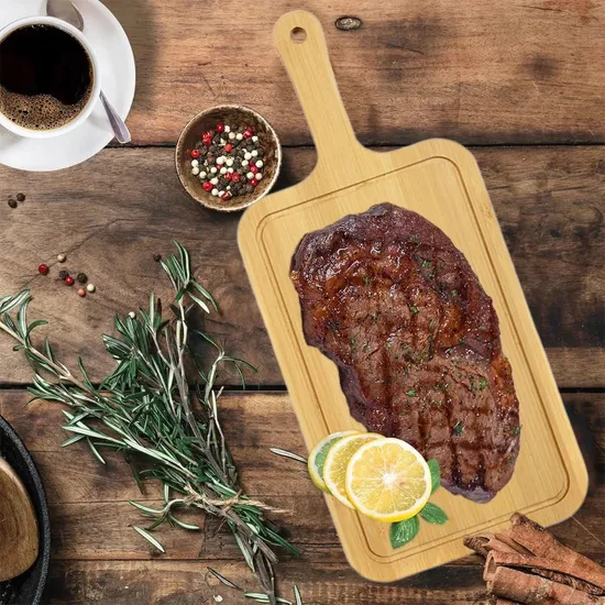 Tablas de cortar de carne de pan de bambú Tabla de servir queso de fruta