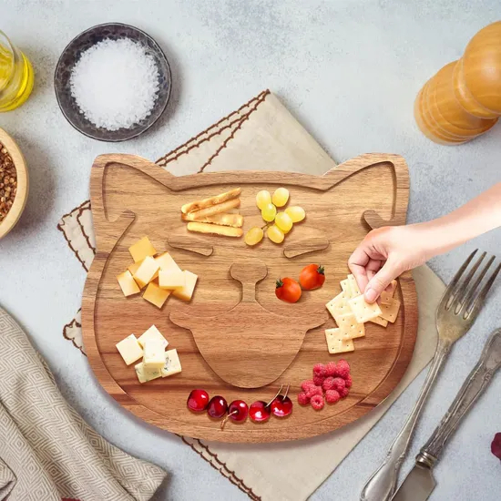Plato rústico de queso de madera de acacia para tablas de embutidos y noches de vino