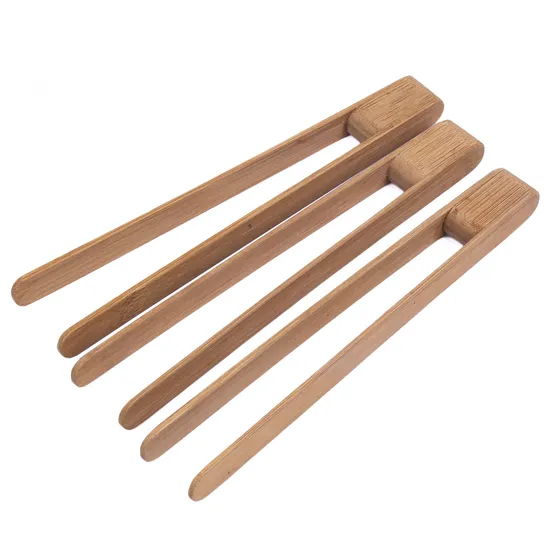 Juego de pinzas para tostadas de bambú para cocinar en la cocina