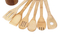 Home Basics Juego de utensilios de cocina de bambú con soporte