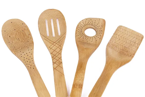Personalice la espátula y las cucharas de bambú grabadas para cocinar