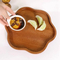 Pétalo de 8 pulgadas - Juego de platos de madera de ébano para cena, fruta, pan y postre