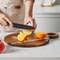 Tabla de cortar de cocina de madera de forma redonda personalizada con orificio para colgar