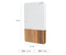 Tabla rectangular de mármol y madera para servir bistec y fruta