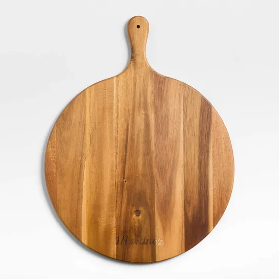Tabla de cortar de madera redonda grande para embutidos para entretenimiento