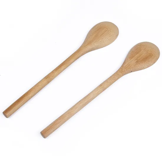 Cuchara de cocina de madera de bambú con mango redondo