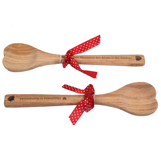 Cuchara de cocina de bambú con forma de corazón de regalo de Navidad para cocinar