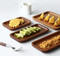 Bandeja rectangular decorativa de madera para servir, plato de té, vajilla para frutas/verduras/pan