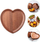 Vajilla de madera de ébano con forma de corazón reutilizable, plato de fruta y comida